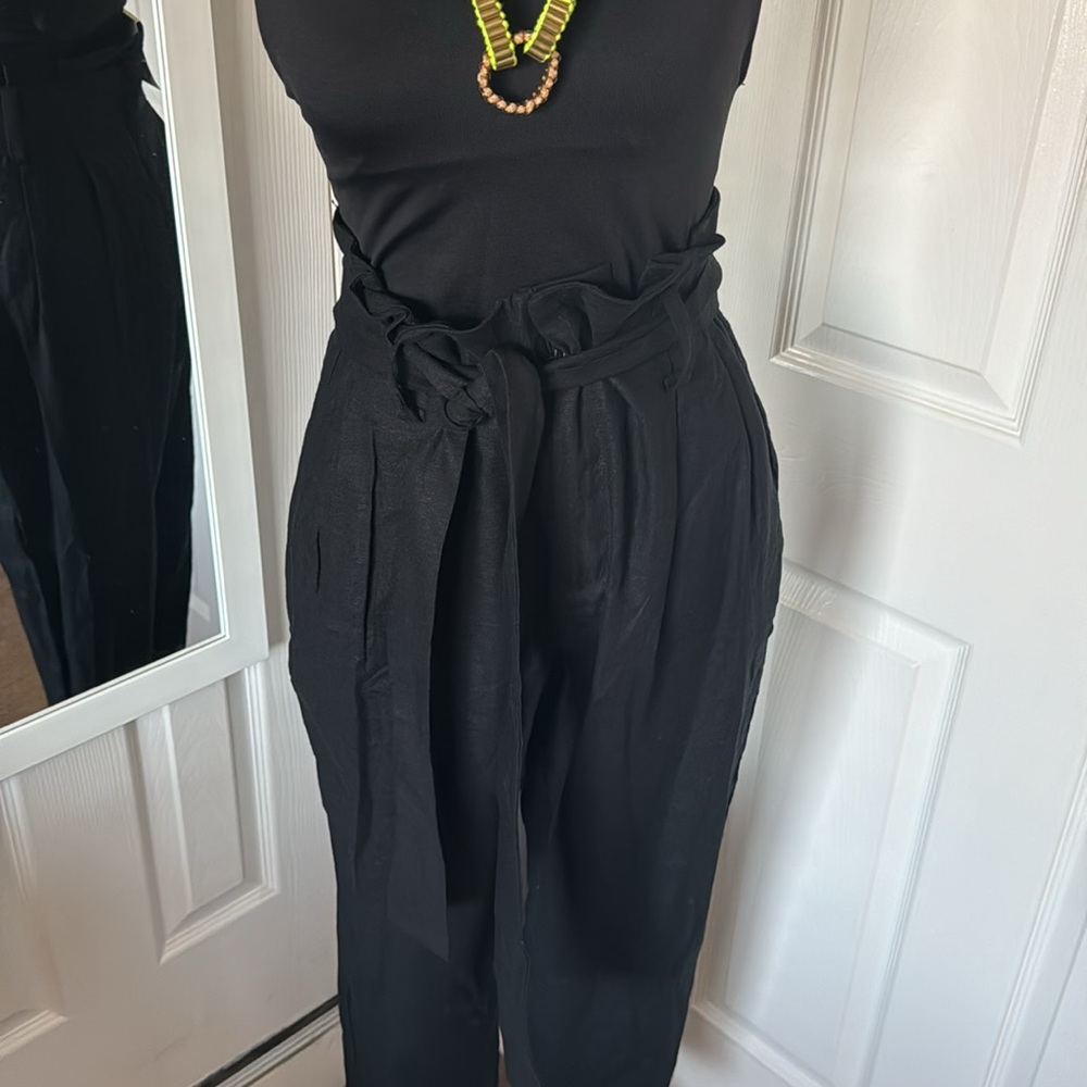 ON 34th black paper-bag  pants - Picture 2 of 9